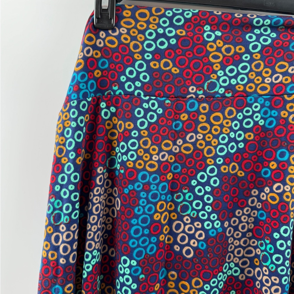 LuLaRoe Azure Skirt NWT – Women’s 3XL Navy Multicolor Circle Print - Picture 2 of 4